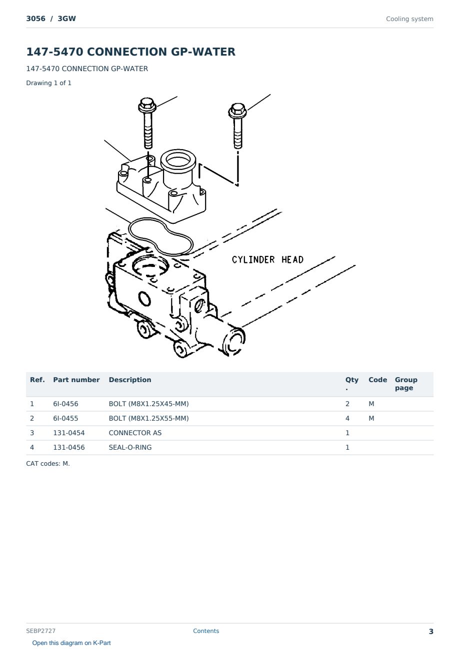 Caterpillar 3056 S/N 3GW Partsbook SEBP2727 (English) - sample page 3 of 10 Caterpillar 3056 S/N 3GW Partsbook SEBP2727 (English) - sample page 3 of 10