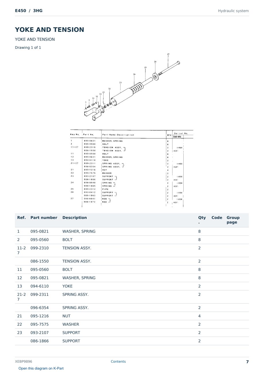 Caterpillar E450 S/N 3HG Partsbook XEBP9896 (English) - sample page 7 of 10 Caterpillar E450 S/N 3HG Partsbook XEBP9896 (English) - sample page 7 of 10