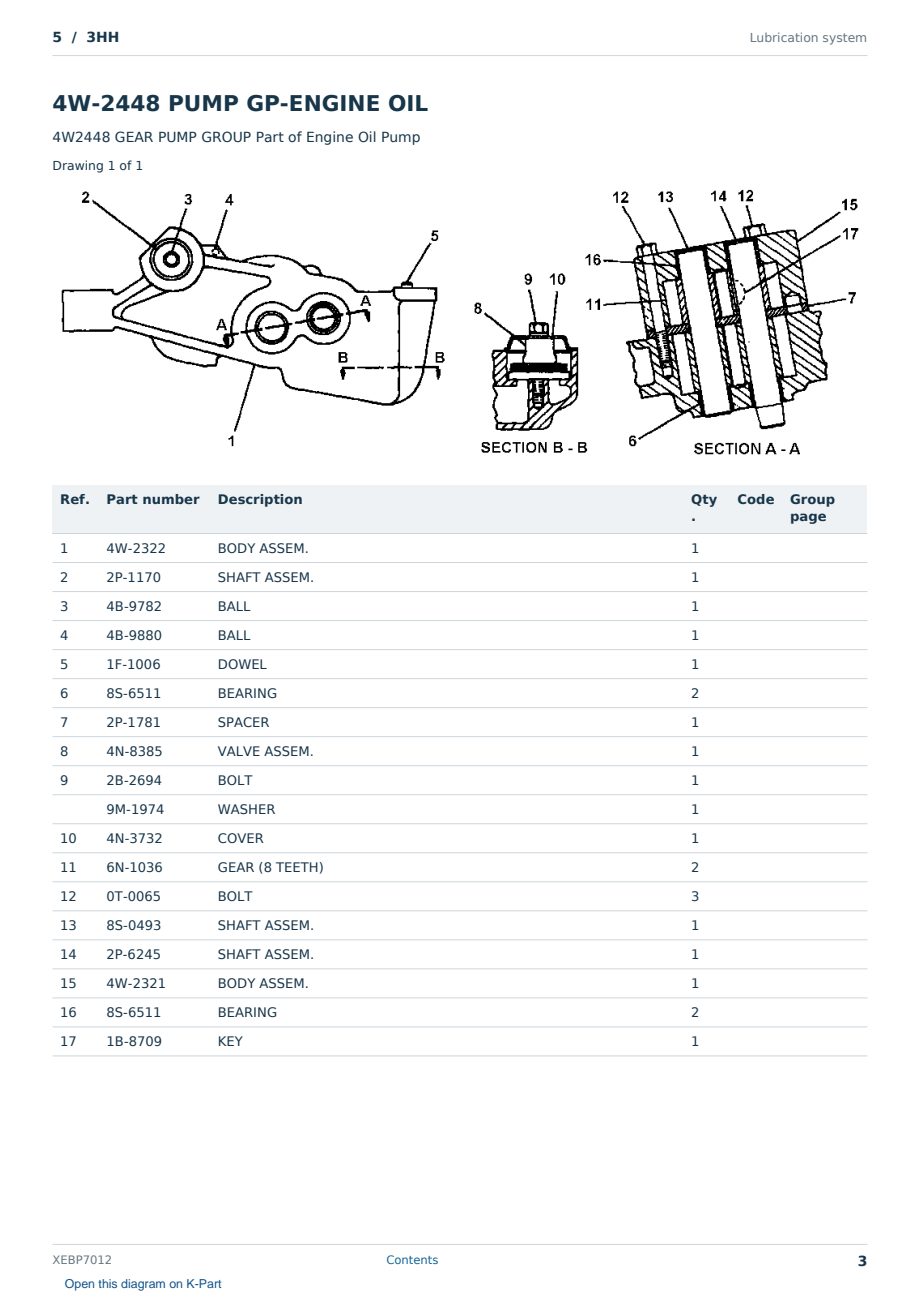 Caterpillar 5 S/N 3HH Partsbook XEBP7012 (English) - sample page 3 of 10 Caterpillar 5 S/N 3HH Partsbook XEBP7012 (English) - sample page 3 of 10