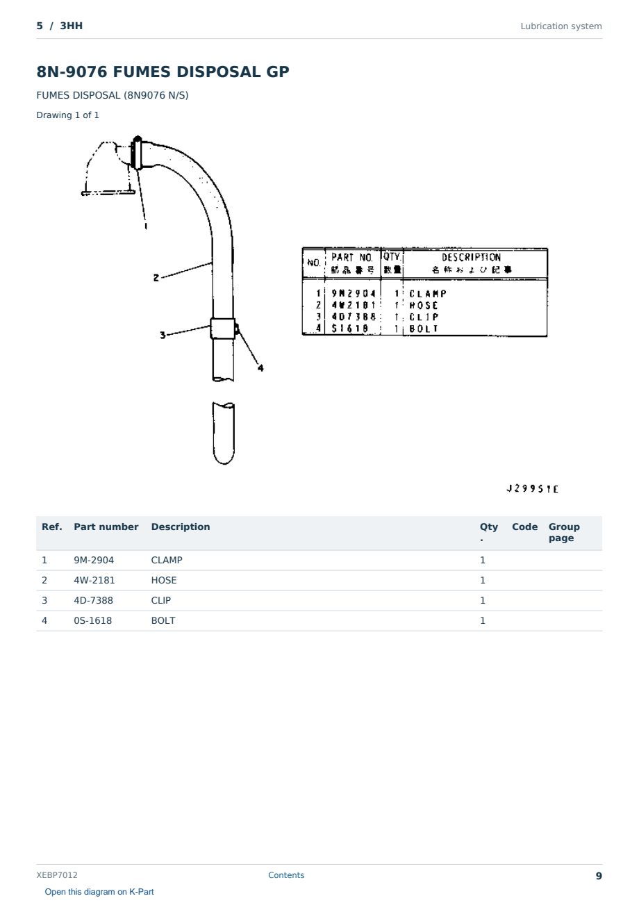 Caterpillar 5 S/N 3HH Partsbook XEBP7012 (English) - sample page 9 of 10 Caterpillar 5 S/N 3HH Partsbook XEBP7012 (English) - sample page 9 of 10