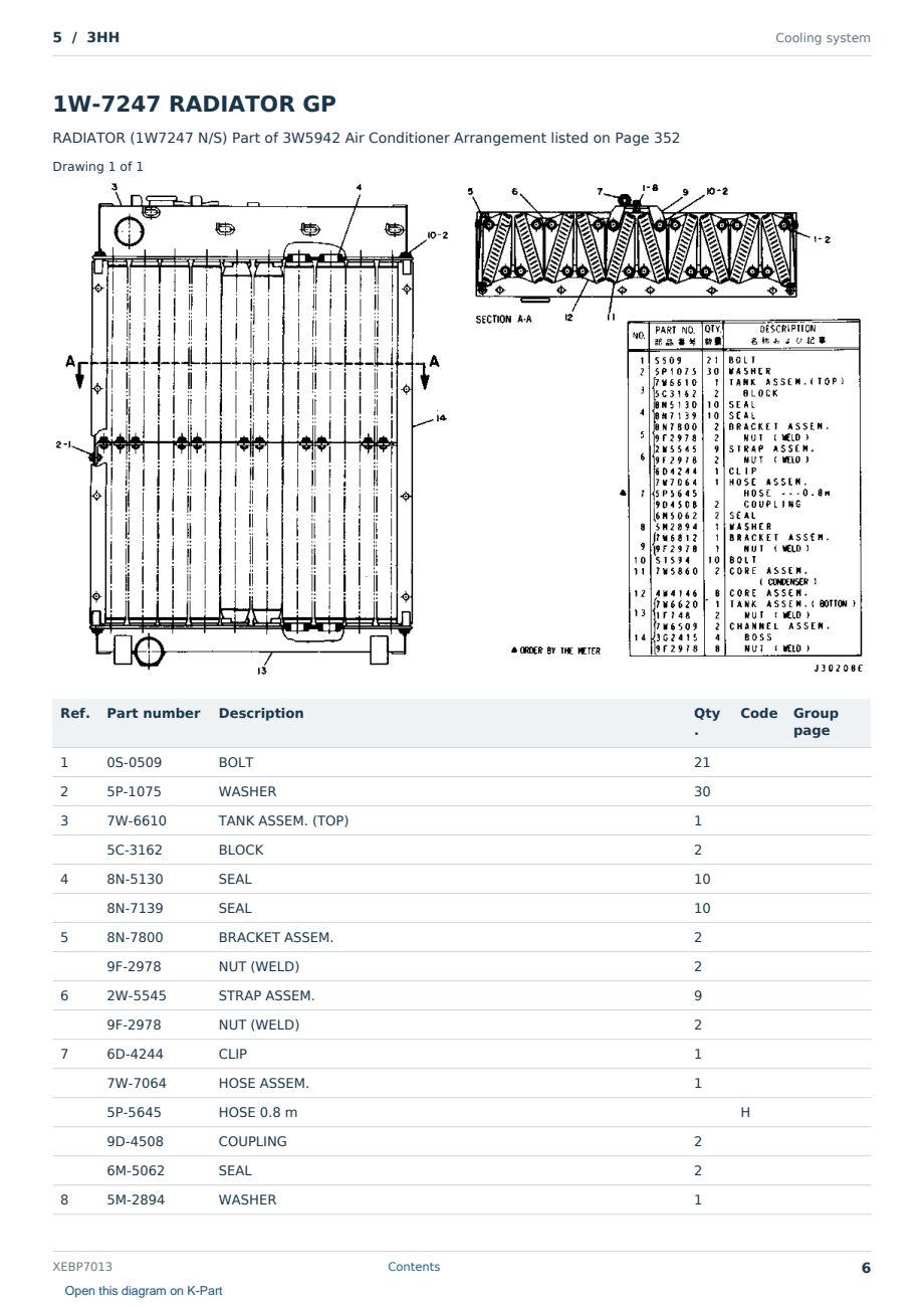 Caterpillar 5 S/N 3HH Partsbook XEBP7013 (English) - sample page 6 of 10 Caterpillar 5 S/N 3HH Partsbook XEBP7013 (English) - sample page 6 of 10