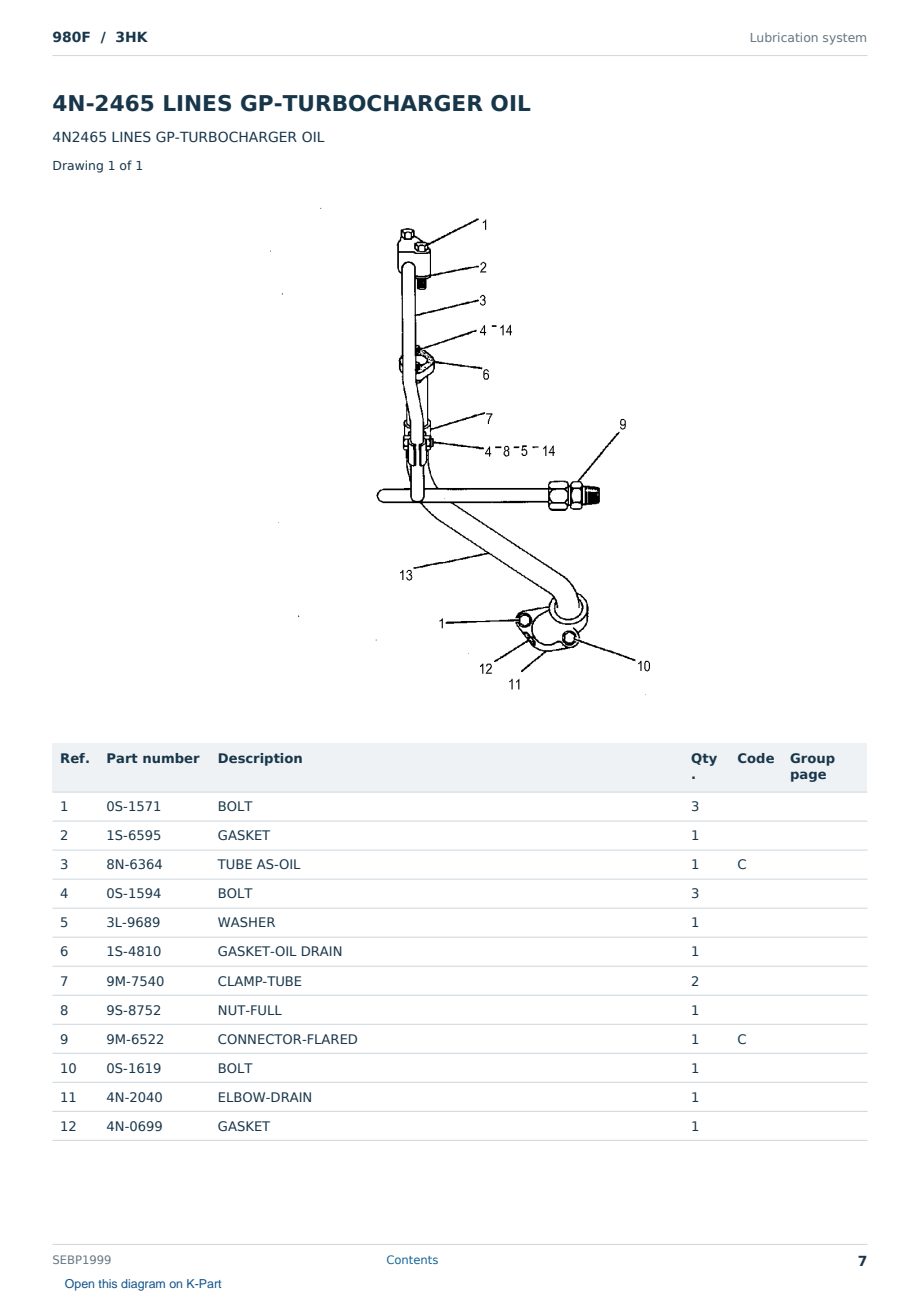 Caterpillar 980F S/N 3HK Partsbook SEBP1999 (English) - sample page 7 of 10 Caterpillar 980F S/N 3HK Partsbook SEBP1999 (English) - sample page 7 of 10