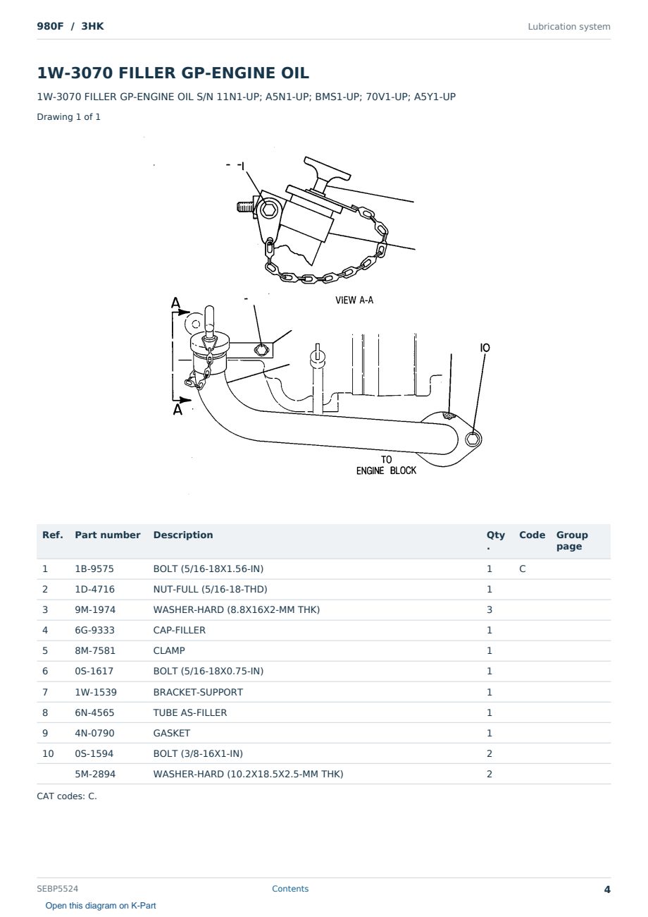 Caterpillar 980F S/N 3HK Partsbook SEBP5524 (English) - sample page 4 of 10 Caterpillar 980F S/N 3HK Partsbook SEBP5524 (English) - sample page 4 of 10