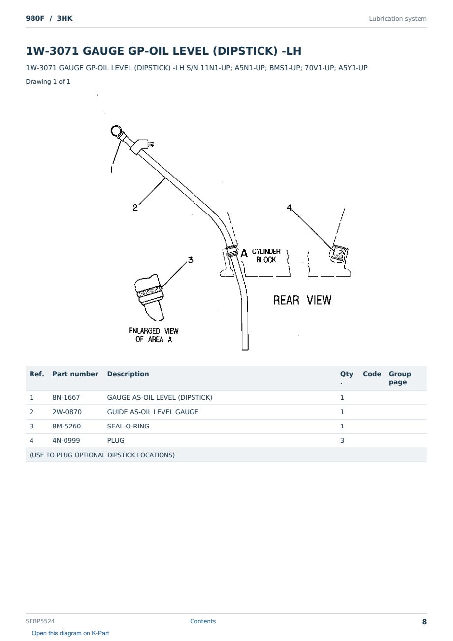 Caterpillar 980F S/N 3HK Partsbook SEBP5524 (English) - sample page 8 of 10 Caterpillar 980F S/N 3HK Partsbook SEBP5524 (English) - sample page 8 of 10