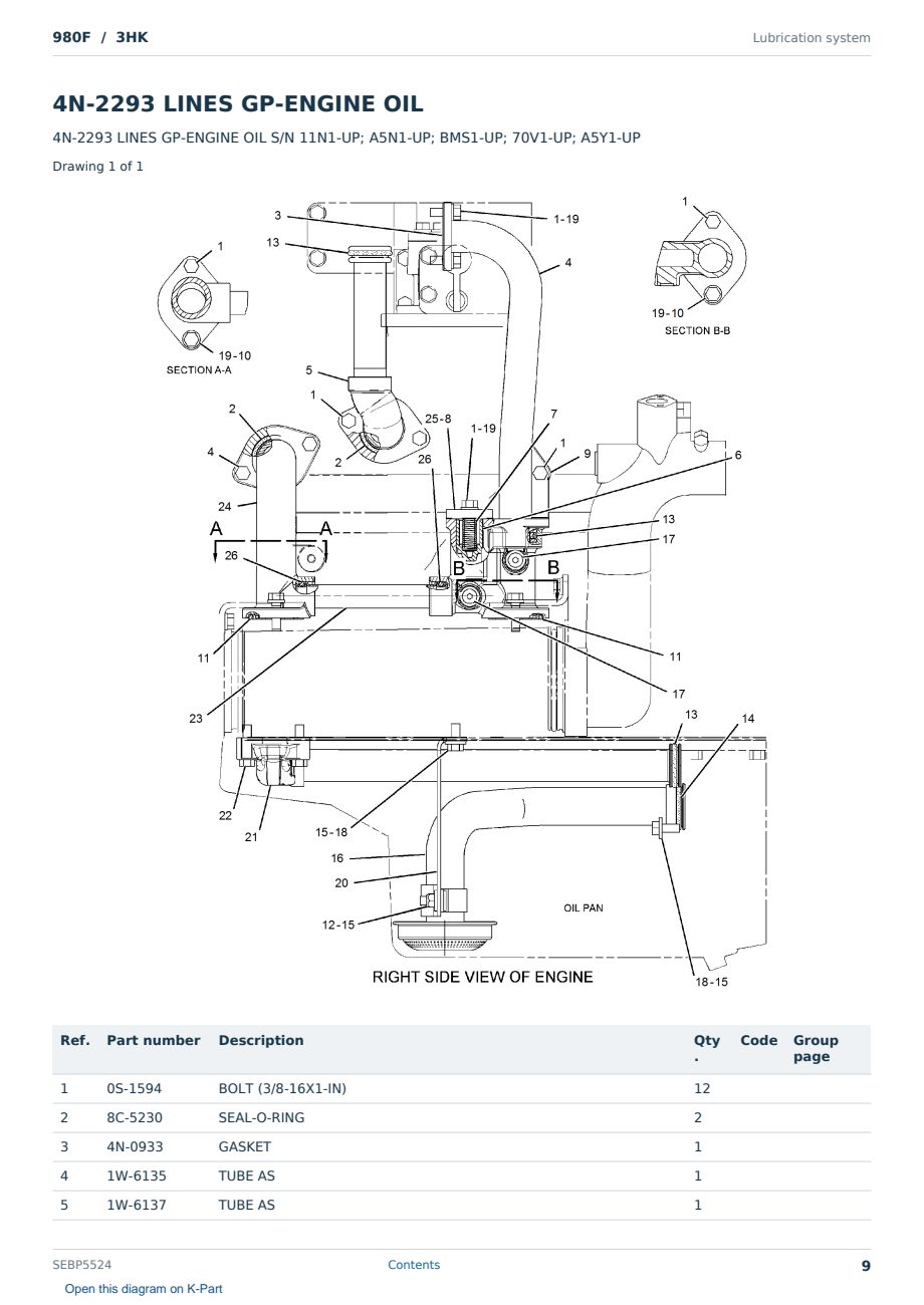 Caterpillar 980F S/N 3HK Partsbook SEBP5524 (English) - sample page 9 of 10 Caterpillar 980F S/N 3HK Partsbook SEBP5524 (English) - sample page 9 of 10
