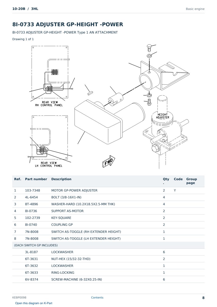 Caterpillar 10-20B S/N 3HL Partsbook KEBP0098 (English) - sample page 8 of 10 Caterpillar 10-20B S/N 3HL Partsbook KEBP0098 (English) - sample page 8 of 10