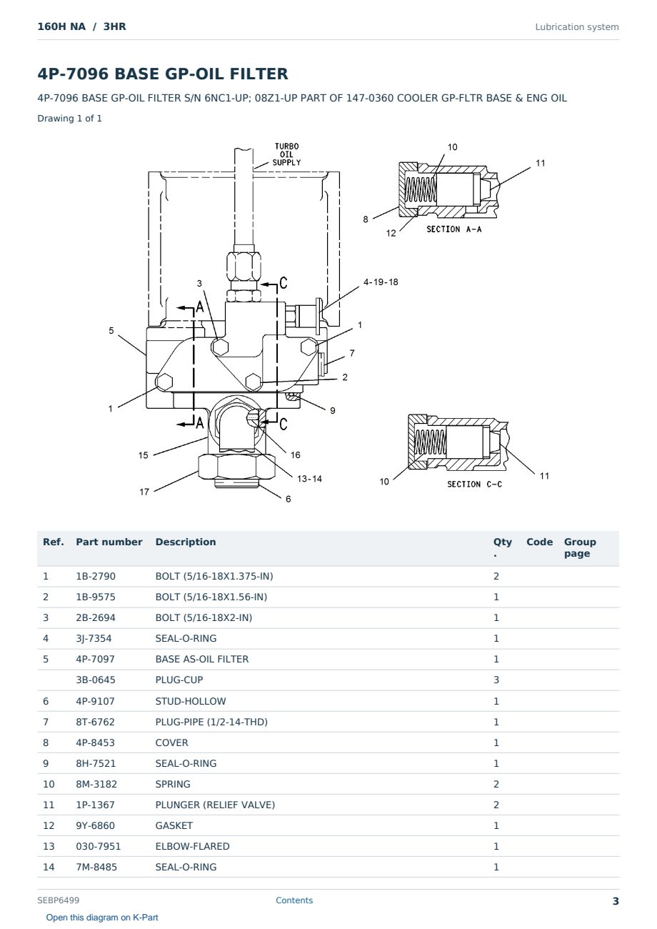 Caterpillar 160H NA S/N 3HR Partsbook SEBP6499 (English) - sample page 3 of 10 Caterpillar 160H NA S/N 3HR Partsbook SEBP6499 (English) - sample page 3 of 10