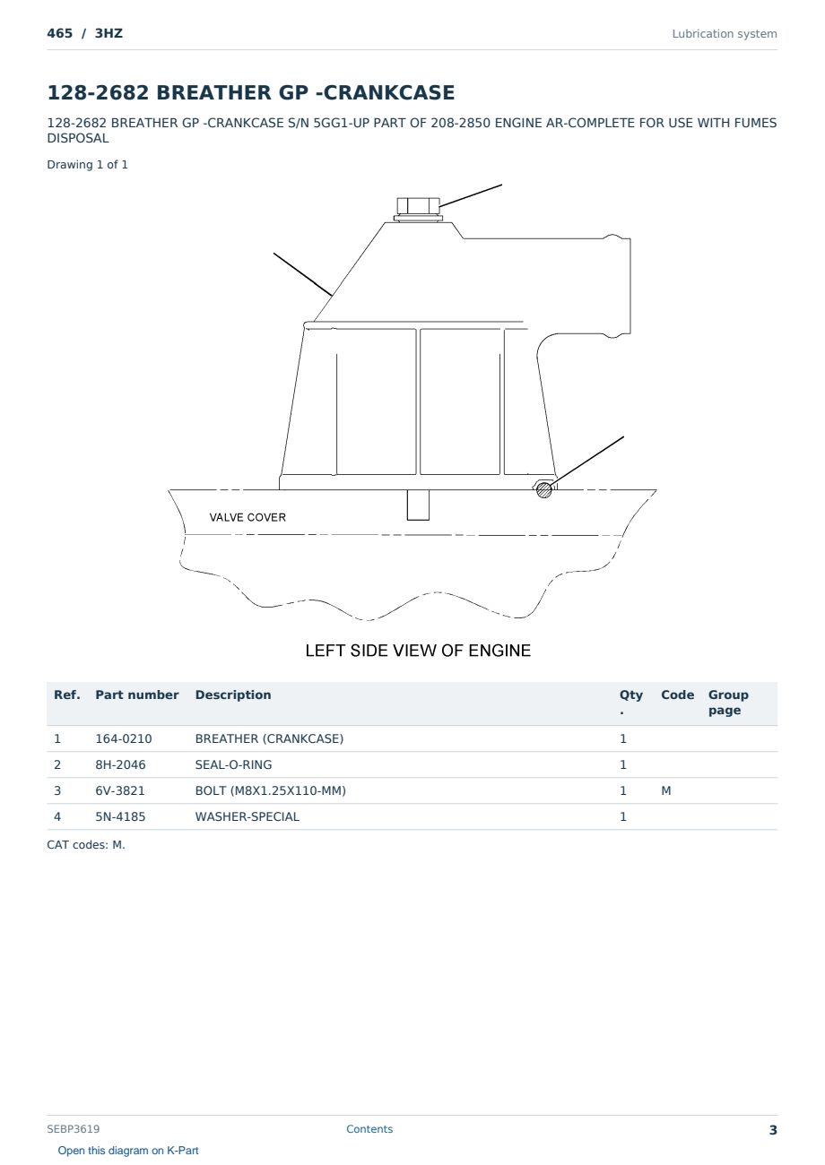 Caterpillar 465 S/N 3HZ Partsbook SEBP3619 (English) - sample page 3 of 10 Caterpillar 465 S/N 3HZ Partsbook SEBP3619 (English) - sample page 3 of 10