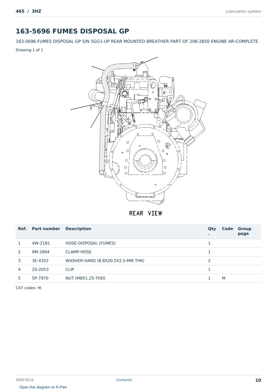 Caterpillar 465 S/N 3HZ Partsbook SEBP3619 (English) - sample page 10 of 10 Caterpillar 465 S/N 3HZ Partsbook SEBP3619 (English) - sample page 10 of 10