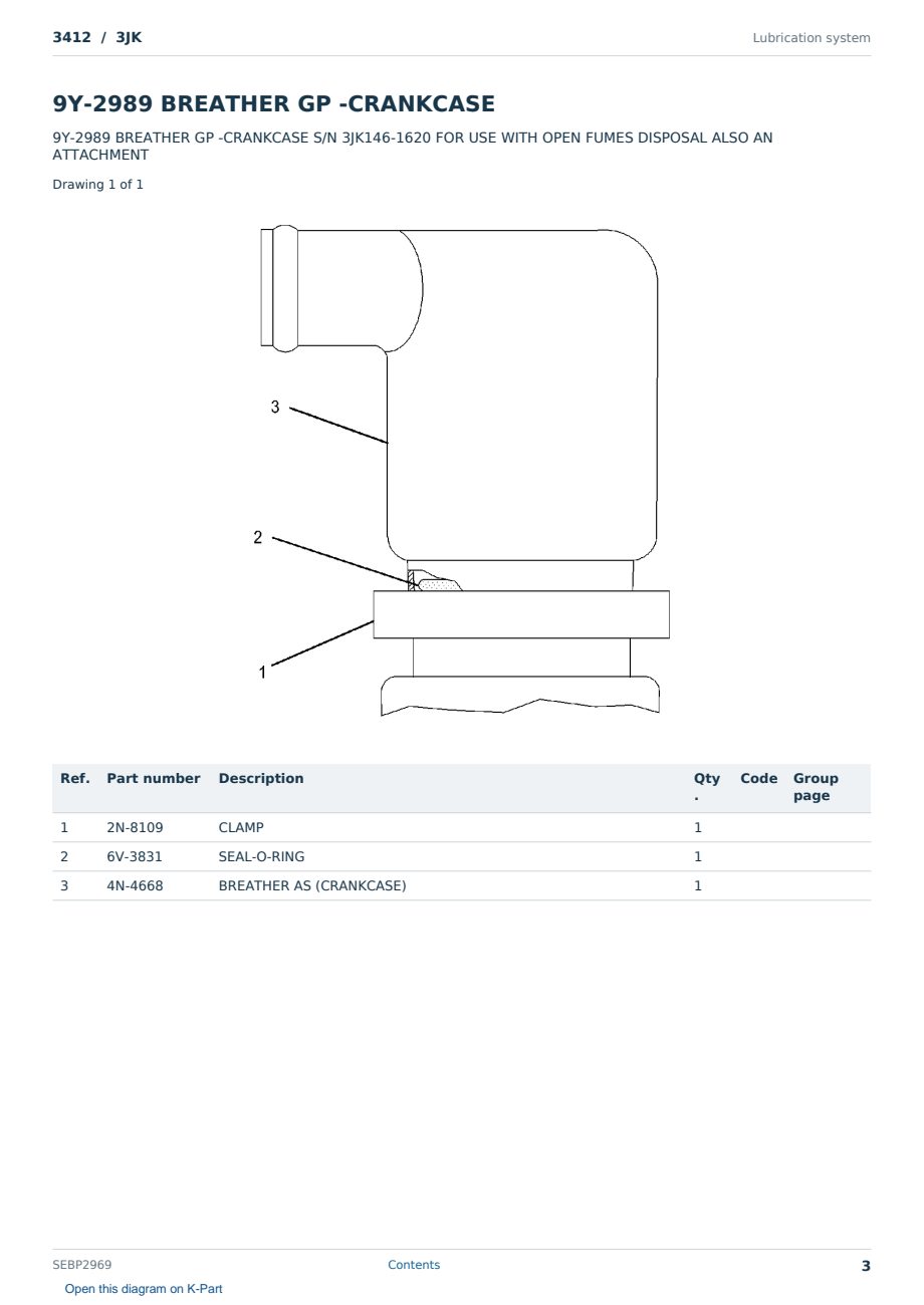 Caterpillar 3412 S/N 3JK Partsbook SEBP2969 (English) - sample page 3 of 10 Caterpillar 3412 S/N 3JK Partsbook SEBP2969 (English) - sample page 3 of 10