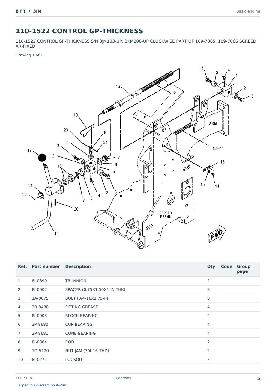 Caterpillar 8 FT S/N 3JM Partsbook KEBP0178 (English) - sample page 5 of 10 Caterpillar 8 FT S/N 3JM Partsbook KEBP0178 (English) - sample page 5 of 10
