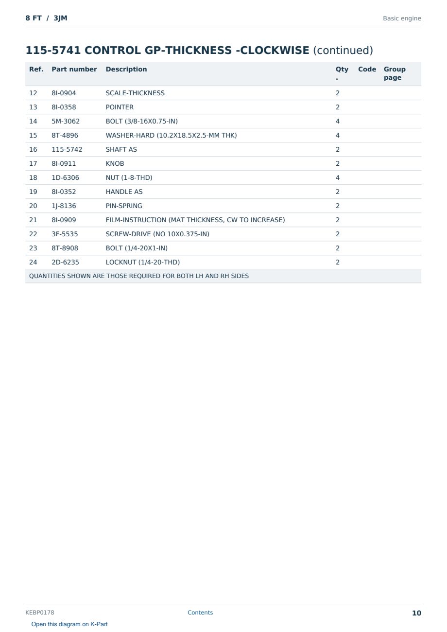 Caterpillar 8 FT S/N 3JM Partsbook KEBP0178 (English) - sample page 10 of 10 Caterpillar 8 FT S/N 3JM Partsbook KEBP0178 (English) - sample page 10 of 10
