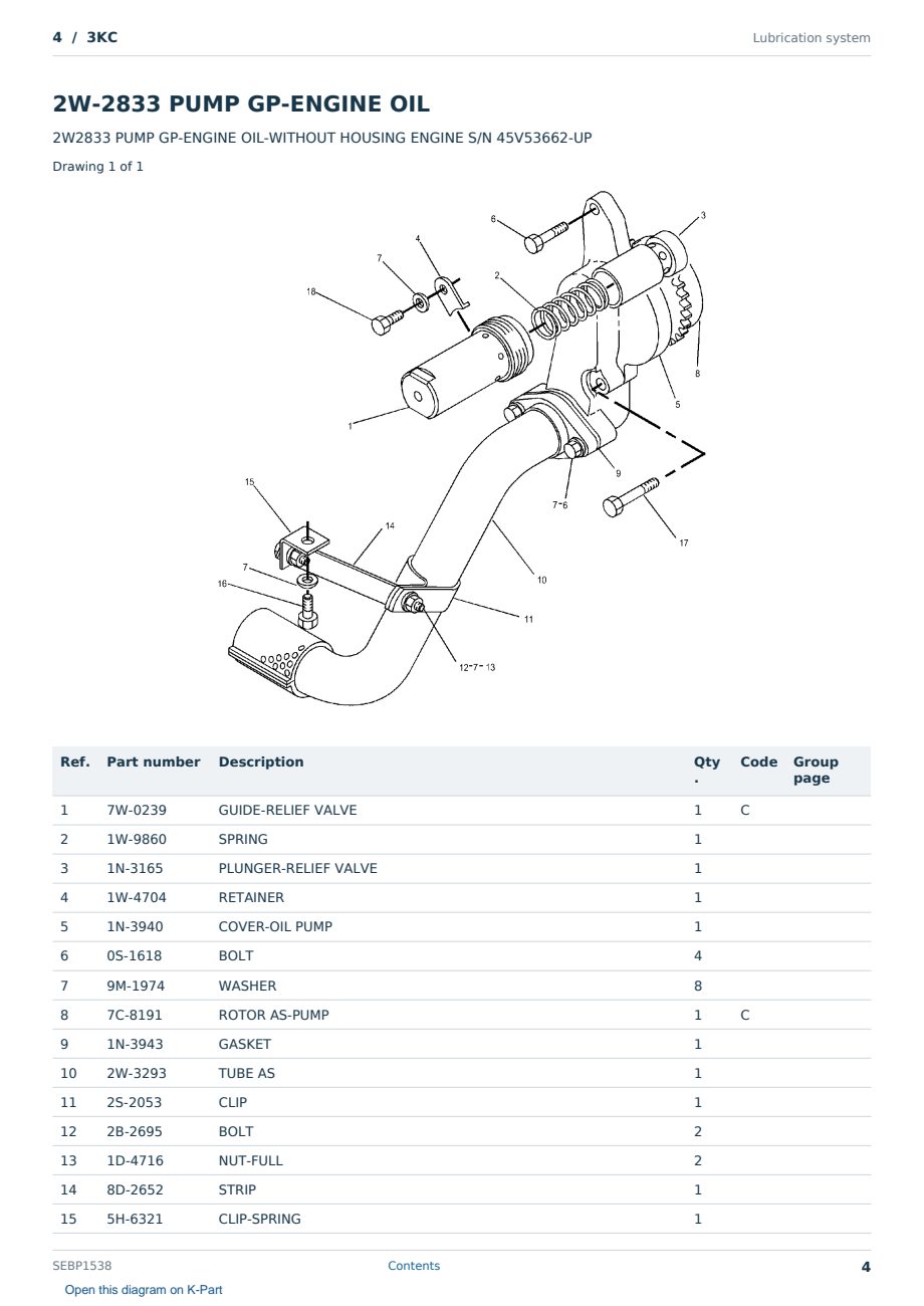 Caterpillar 4 S/N 3KC Partsbook SEBP1538 (English) - sample page 4 of 10 Caterpillar 4 S/N 3KC Partsbook SEBP1538 (English) - sample page 4 of 10