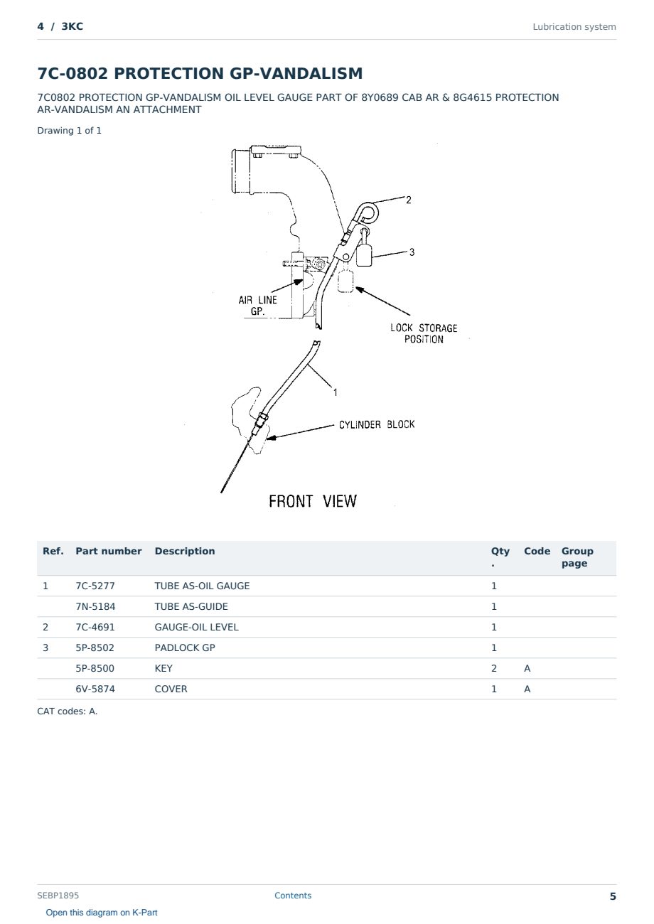 Caterpillar 4 S/N 3KC Partsbook SEBP1895 (English) - sample page 5 of 10 Caterpillar 4 S/N 3KC Partsbook SEBP1895 (English) - sample page 5 of 10