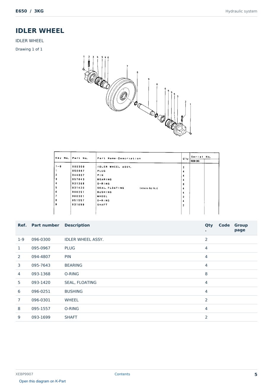 Caterpillar E650 S/N 3KG Partsbook XEBP9907 (English) - sample page 5 of 10 Caterpillar E650 S/N 3KG Partsbook XEBP9907 (English) - sample page 5 of 10