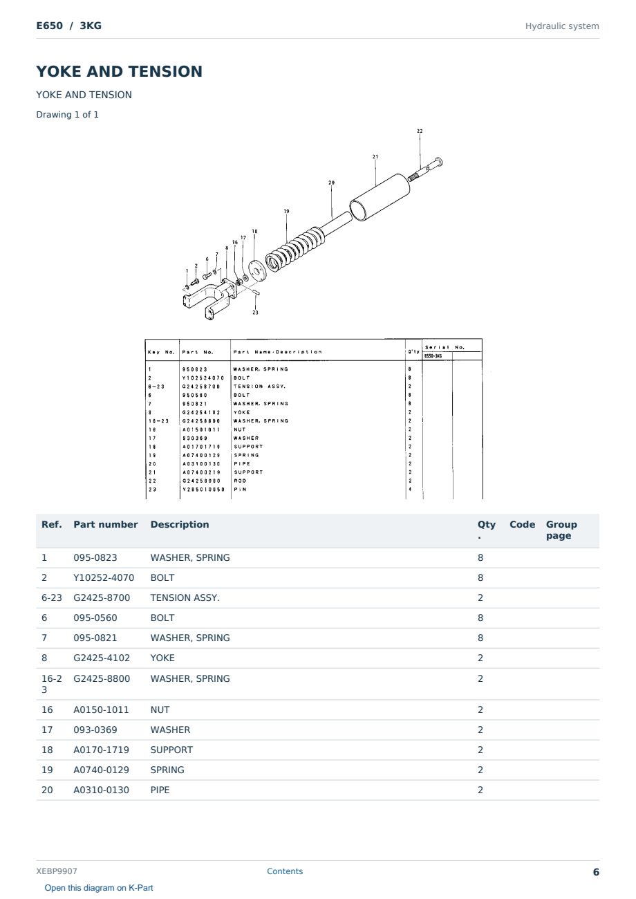 Caterpillar E650 S/N 3KG Partsbook XEBP9907 (English) - sample page 6 of 10 Caterpillar E650 S/N 3KG Partsbook XEBP9907 (English) - sample page 6 of 10