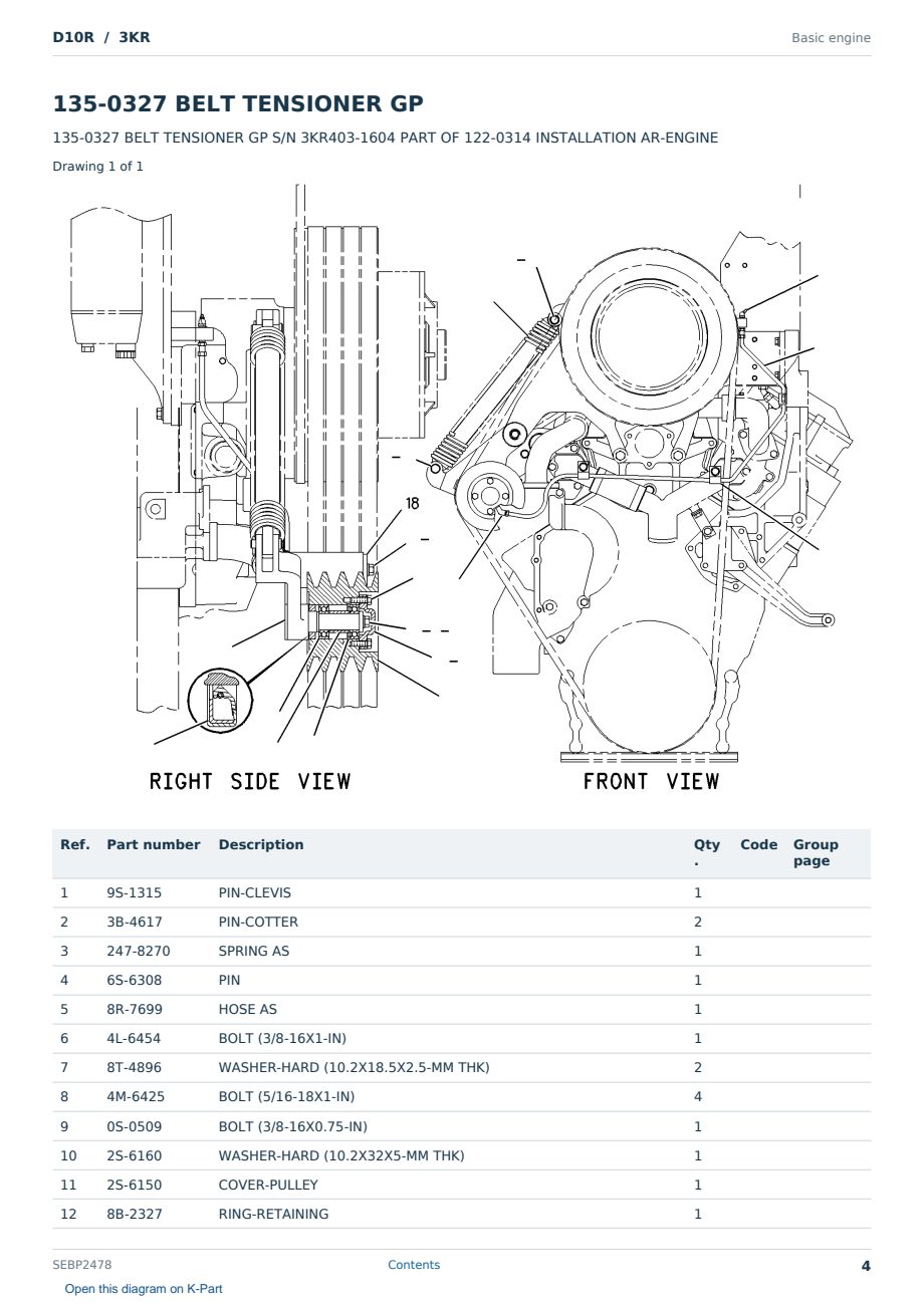 Caterpillar D10R S/N 3KR Partsbook SEBP2478 (English) - sample page 4 of 10 Caterpillar D10R S/N 3KR Partsbook SEBP2478 (English) - sample page 4 of 10