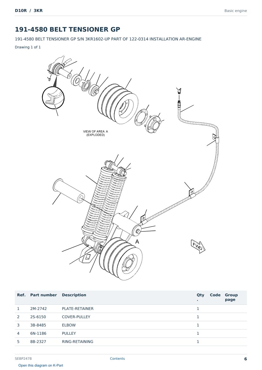 Caterpillar D10R S/N 3KR Partsbook SEBP2478 (English) - sample page 6 of 10 Caterpillar D10R S/N 3KR Partsbook SEBP2478 (English) - sample page 6 of 10
