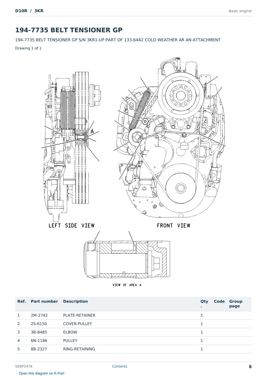 Caterpillar D10R S/N 3KR Partsbook SEBP2478 (English) - sample page 8 of 10 Caterpillar D10R S/N 3KR Partsbook SEBP2478 (English) - sample page 8 of 10