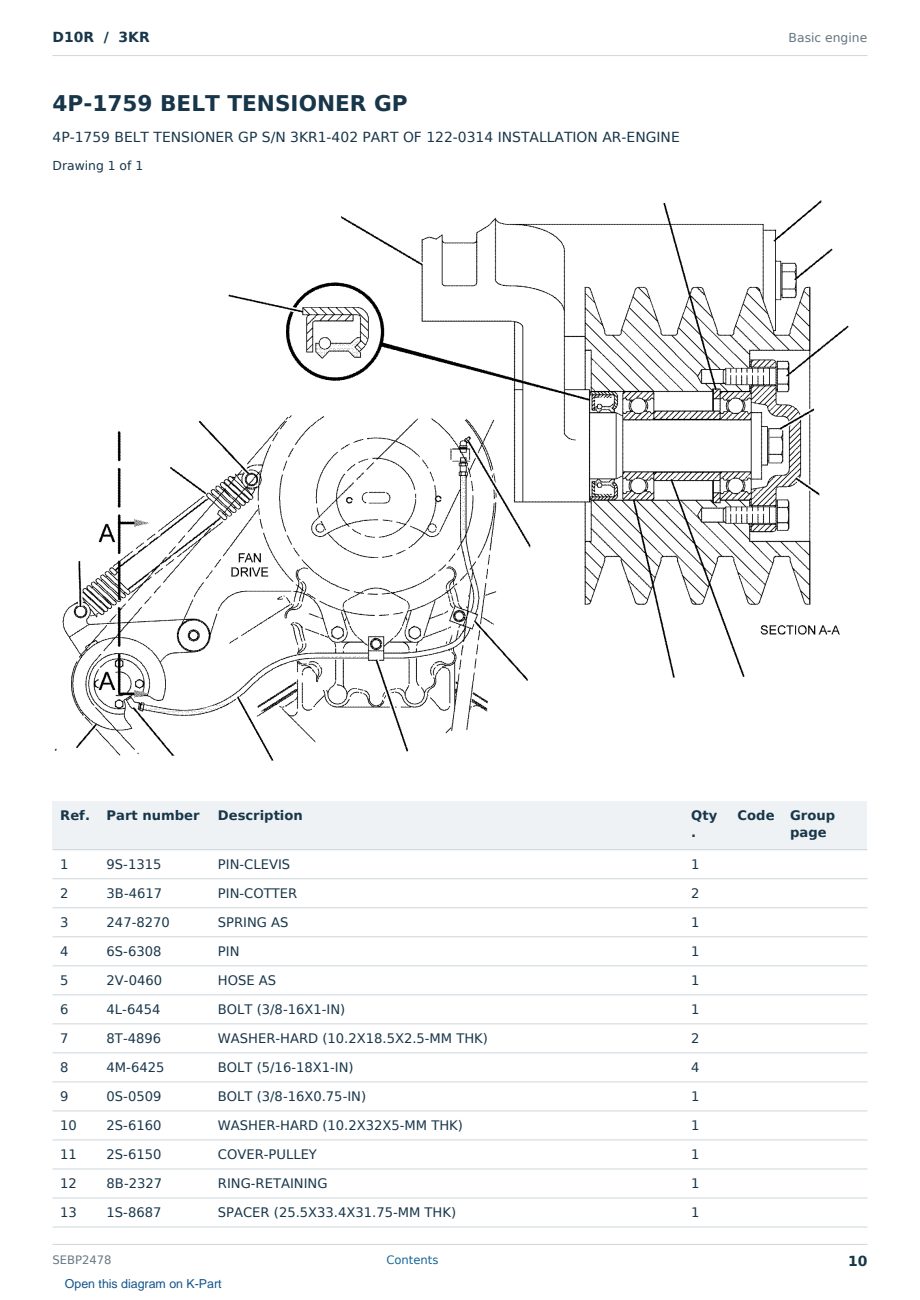 Caterpillar D10R S/N 3KR Partsbook SEBP2478 (English) - sample page 10 of 10 Caterpillar D10R S/N 3KR Partsbook SEBP2478 (English) - sample page 10 of 10