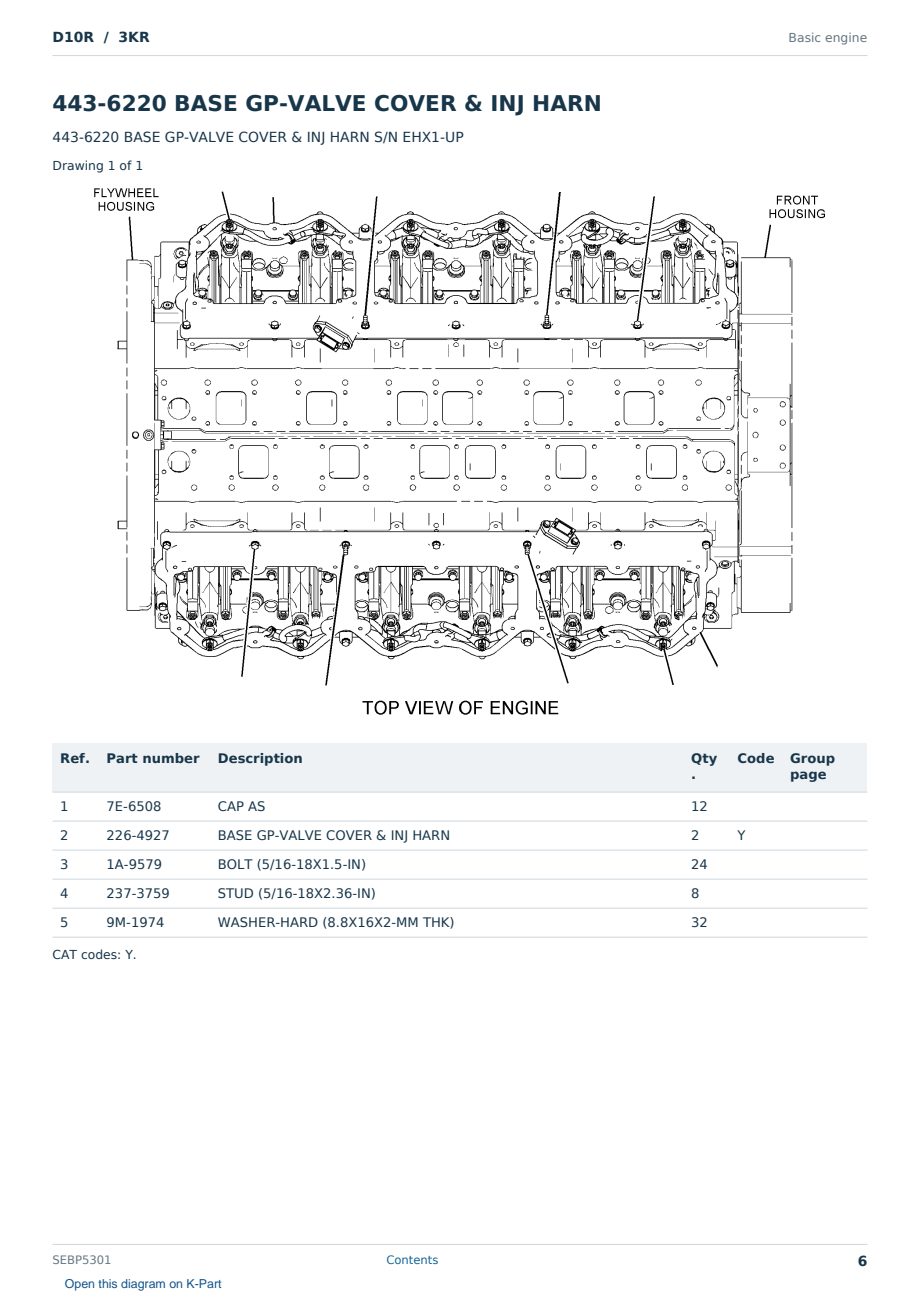 Caterpillar D10R S/N 3KR Partsbook SEBP5301 (English) - sample page 6 of 10 Caterpillar D10R S/N 3KR Partsbook SEBP5301 (English) - sample page 6 of 10