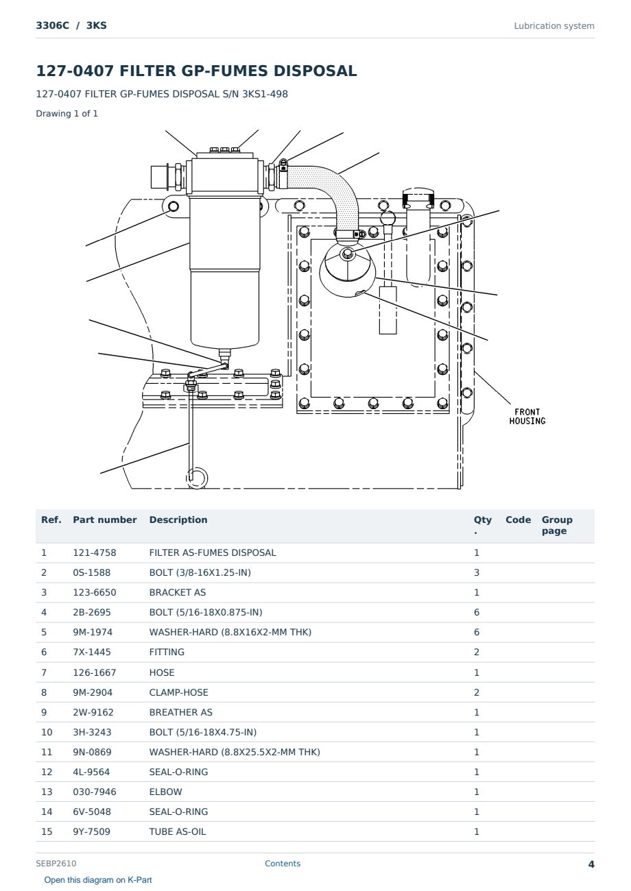 Caterpillar 3306C S/N 3KS Partsbook SEBP2610 (English) - sample page 4 of 10 Caterpillar 3306C S/N 3KS Partsbook SEBP2610 (English) - sample page 4 of 10