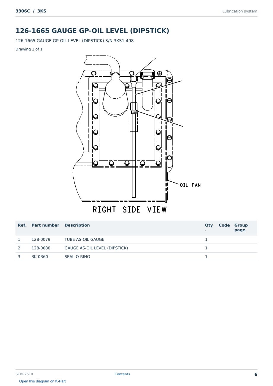 Caterpillar 3306C S/N 3KS Partsbook SEBP2610 (English) - sample page 6 of 10 Caterpillar 3306C S/N 3KS Partsbook SEBP2610 (English) - sample page 6 of 10