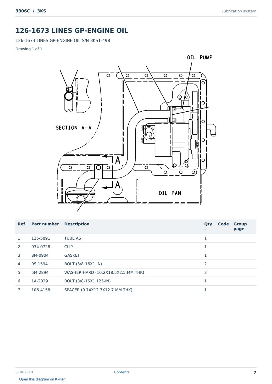Caterpillar 3306C S/N 3KS Partsbook SEBP2610 (English) - sample page 7 of 10 Caterpillar 3306C S/N 3KS Partsbook SEBP2610 (English) - sample page 7 of 10
