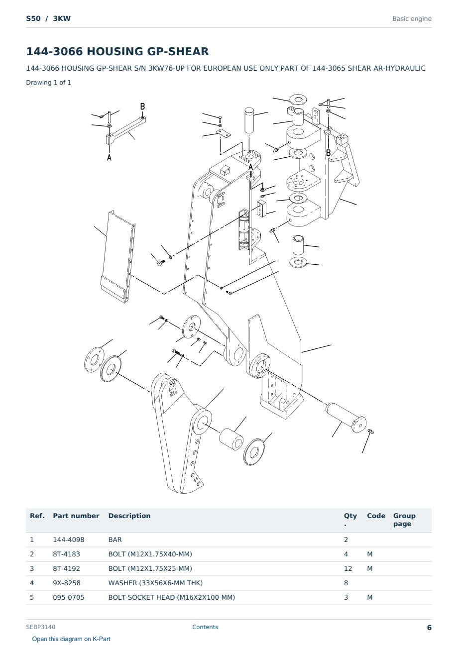 Caterpillar S50 S/N 3KW Partsbook SEBP3140 (English) - sample page 6 of 10 Caterpillar S50 S/N 3KW Partsbook SEBP3140 (English) - sample page 6 of 10