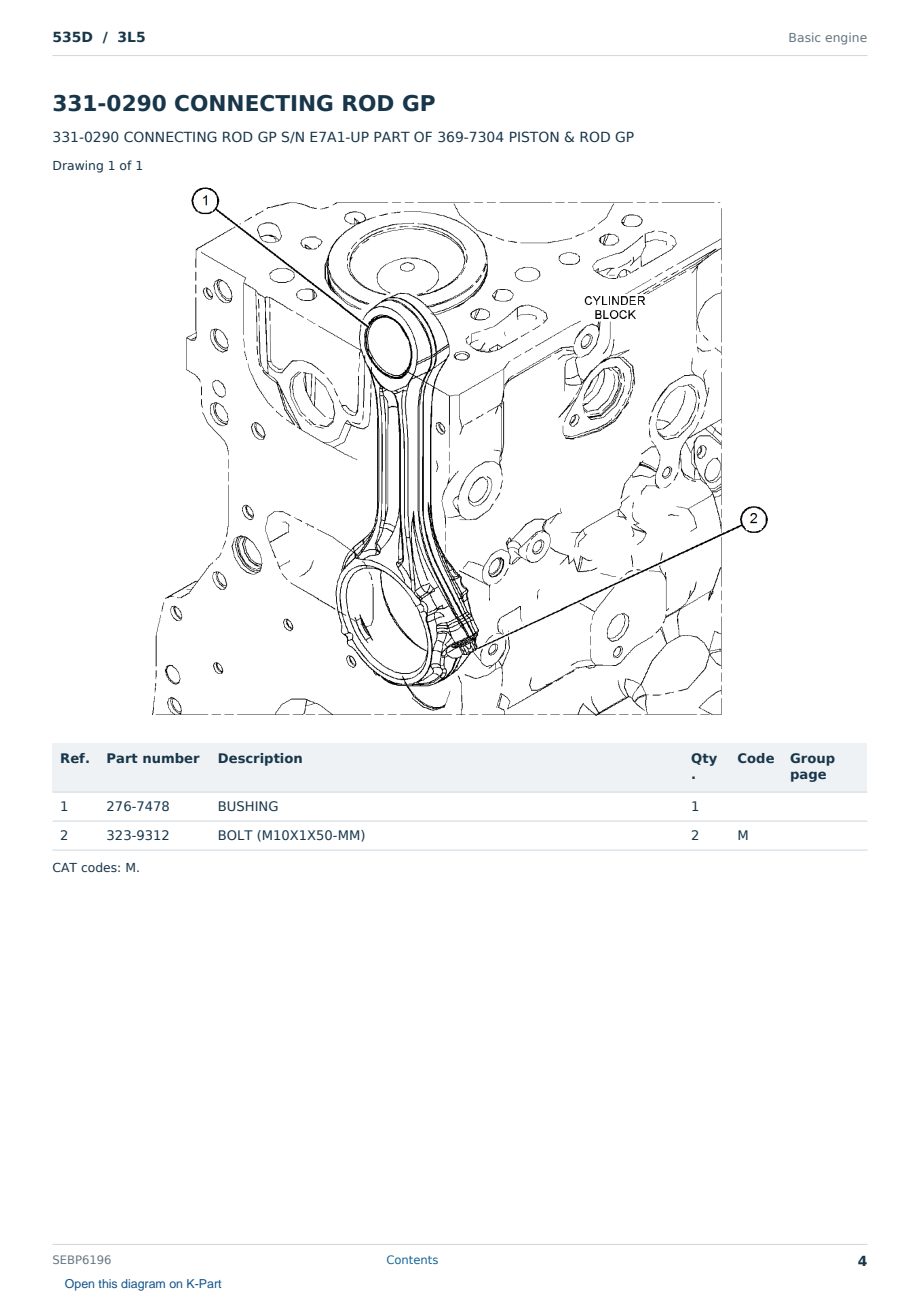 Caterpillar 535D S/N 3L5 Partsbook SEBP6196 (English) - sample page 4 of 10 Caterpillar 535D S/N 3L5 Partsbook SEBP6196 (English) - sample page 4 of 10