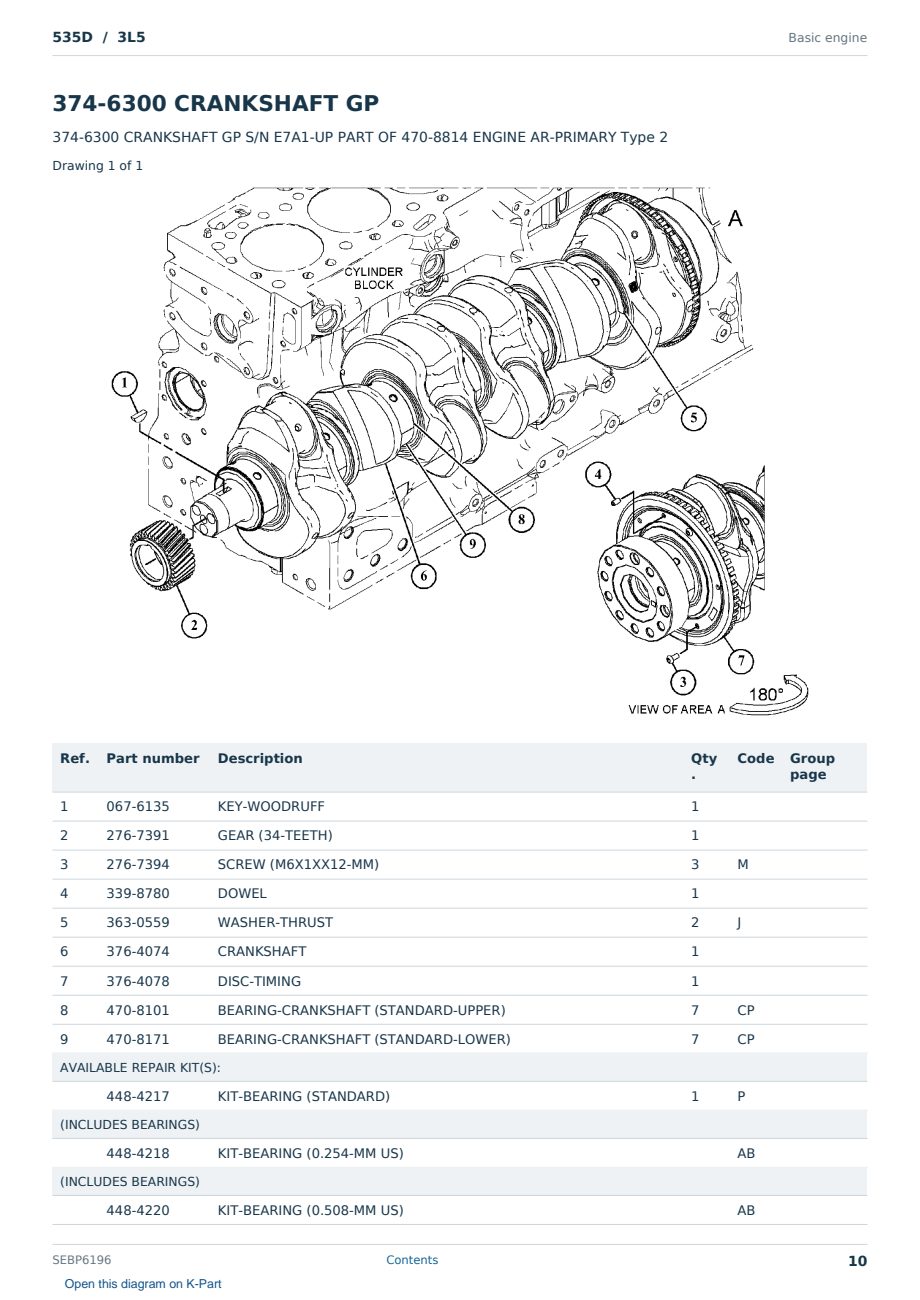 Caterpillar 535D S/N 3L5 Partsbook SEBP6196 (English) - sample page 10 of 10 Caterpillar 535D S/N 3L5 Partsbook SEBP6196 (English) - sample page 10 of 10