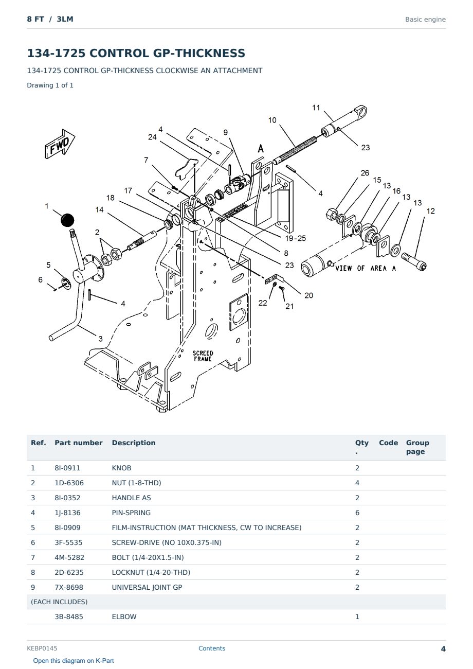 Caterpillar 8 FT S/N 3LM Partsbook KEBP0145 (English) - sample page 4 of 10 Caterpillar 8 FT S/N 3LM Partsbook KEBP0145 (English) - sample page 4 of 10