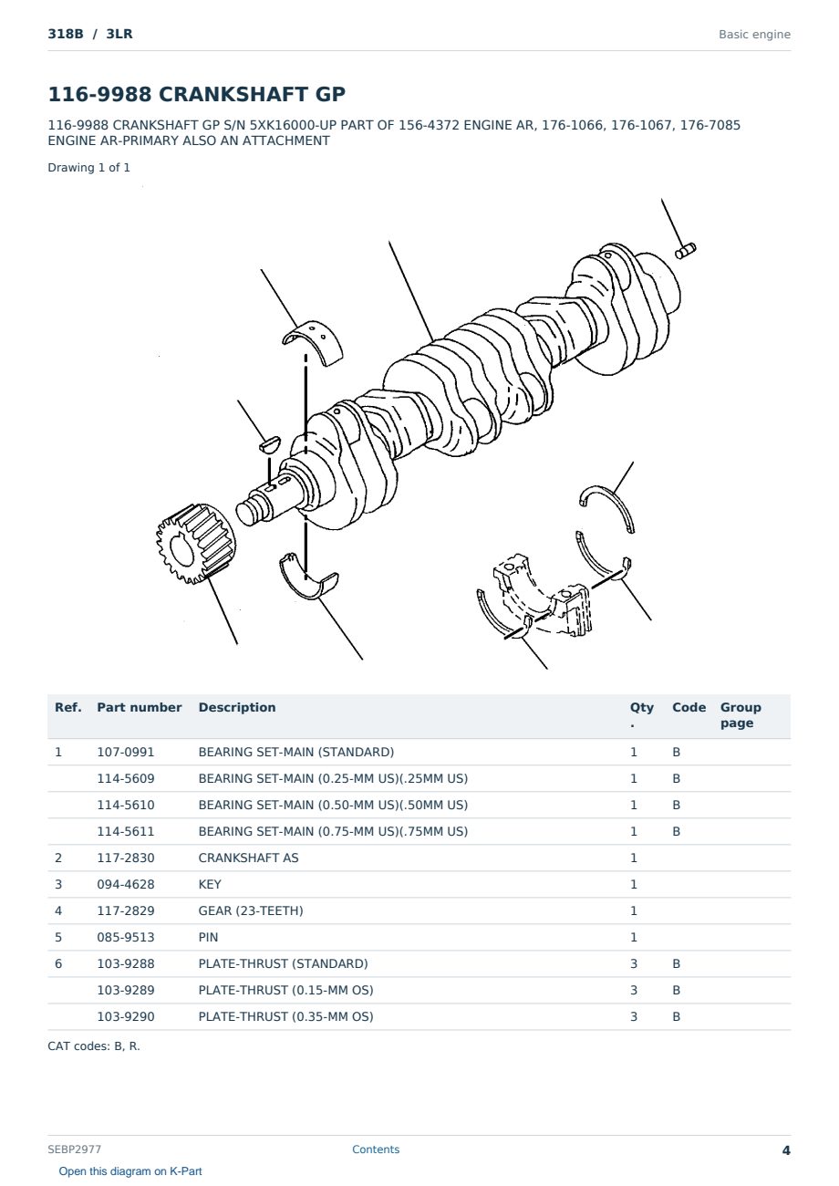 Caterpillar 318B S/N 3LR Partsbook SEBP2977 (English) - sample page 4 of 10 Caterpillar 318B S/N 3LR Partsbook SEBP2977 (English) - sample page 4 of 10