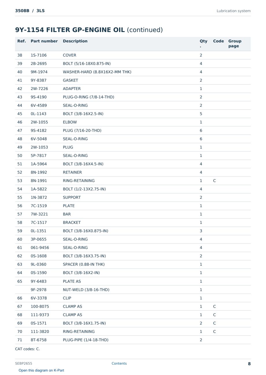 Caterpillar 3508B S/N 3LS Partsbook SEBP2655 (English) - sample page 8 of 10 Caterpillar 3508B S/N 3LS Partsbook SEBP2655 (English) - sample page 8 of 10