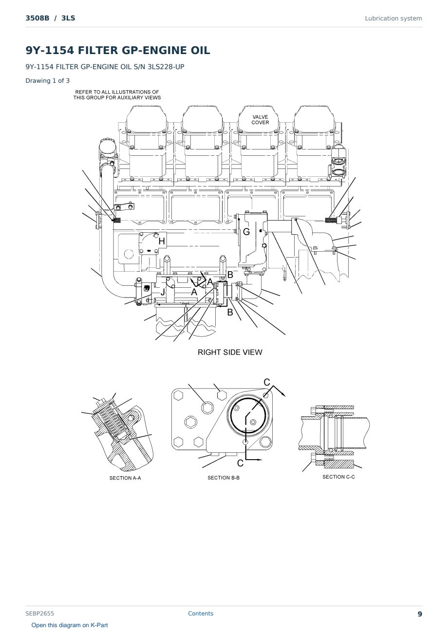 Caterpillar 3508B S/N 3LS Partsbook SEBP2655 (English) - sample page 9 of 10 Caterpillar 3508B S/N 3LS Partsbook SEBP2655 (English) - sample page 9 of 10