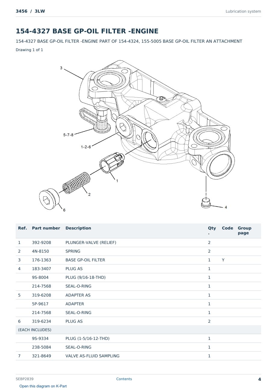 Caterpillar 3456 S/N 3LW Partsbook SEBP2839 (English) - sample page 4 of 10 Caterpillar 3456 S/N 3LW Partsbook SEBP2839 (English) - sample page 4 of 10