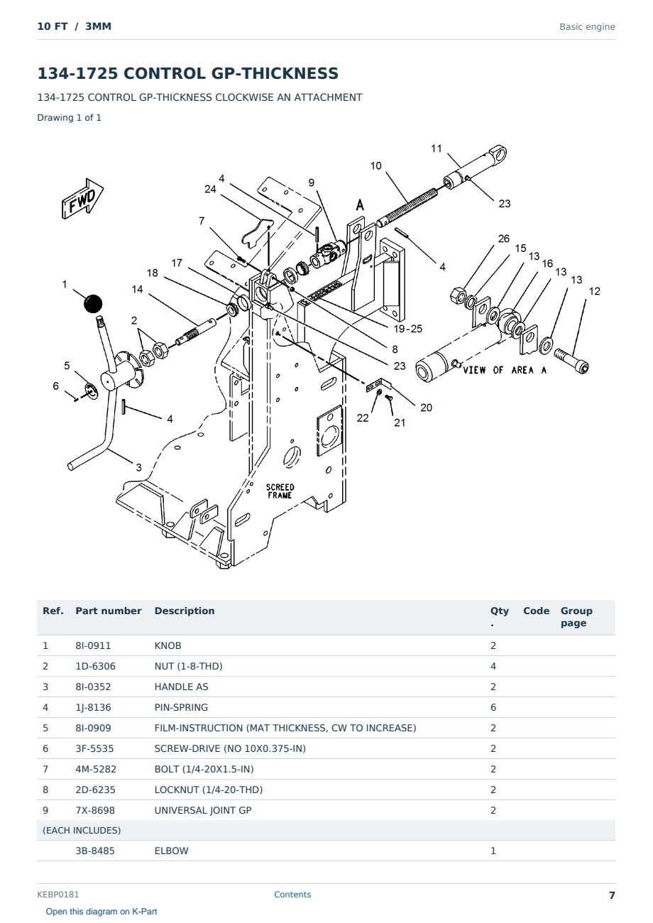 Caterpillar 10 FT S/N 3MM Partsbook KEBP0181 (English) - sample page 7 of 10 Caterpillar 10 FT S/N 3MM Partsbook KEBP0181 (English) - sample page 7 of 10