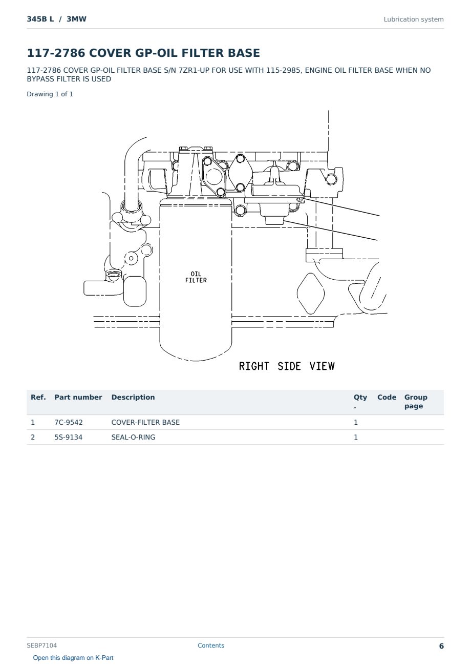 Caterpillar 345B L S/N 3MW Partsbook SEBP7104 (English) - sample page 6 of 10 Caterpillar 345B L S/N 3MW Partsbook SEBP7104 (English) - sample page 6 of 10