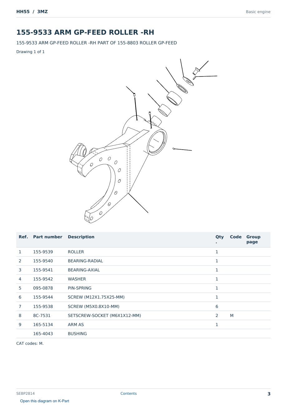 Caterpillar HH55 S/N 3MZ Partsbook SEBP2814 (English) - sample page 3 of 10 Caterpillar HH55 S/N 3MZ Partsbook SEBP2814 (English) - sample page 3 of 10