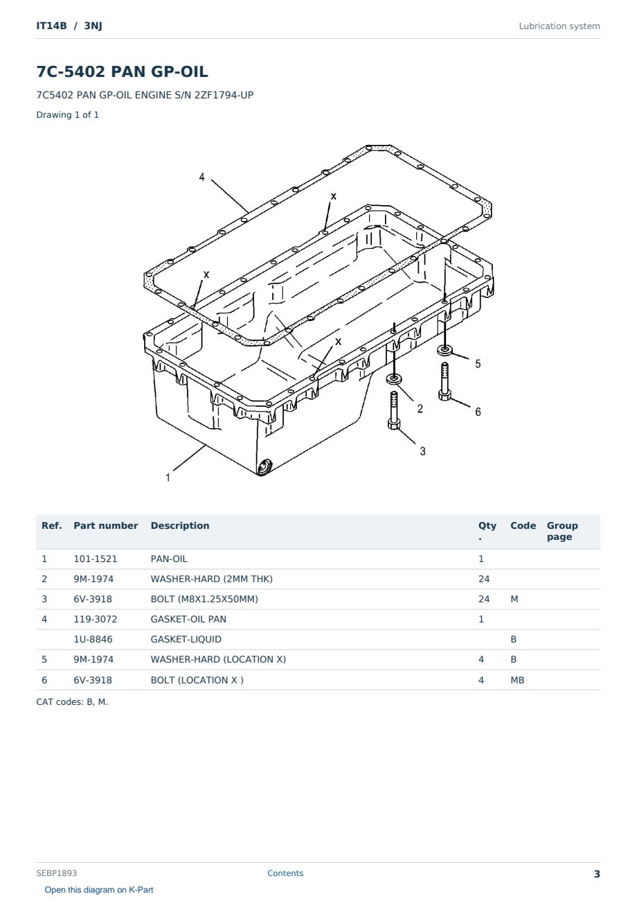 Caterpillar IT14B S/N 3NJ Partsbook SEBP1893 (English) - sample page 3 of 10 Caterpillar IT14B S/N 3NJ Partsbook SEBP1893 (English) - sample page 3 of 10