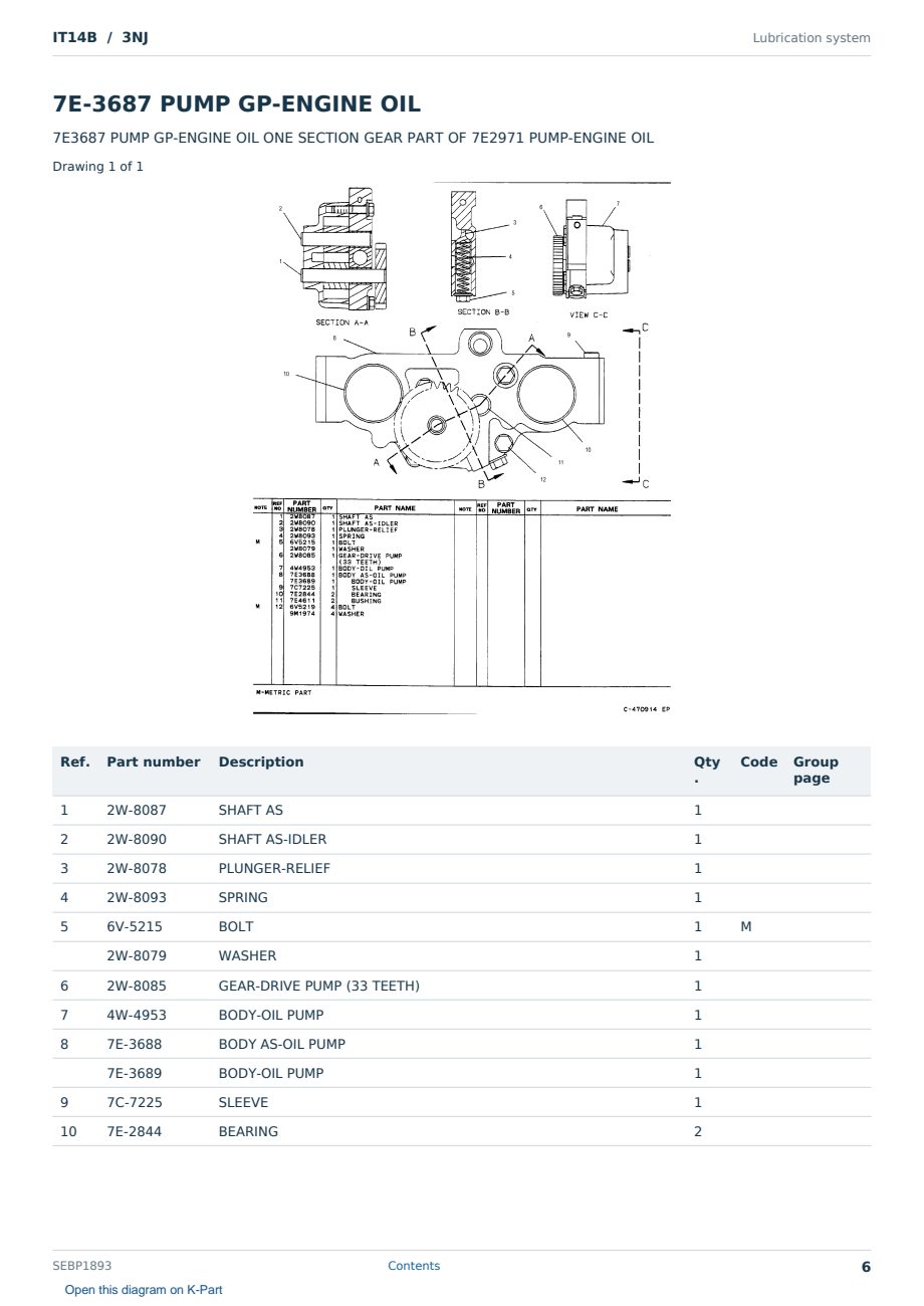 Caterpillar IT14B S/N 3NJ Partsbook SEBP1893 (English) - sample page 6 of 10 Caterpillar IT14B S/N 3NJ Partsbook SEBP1893 (English) - sample page 6 of 10
