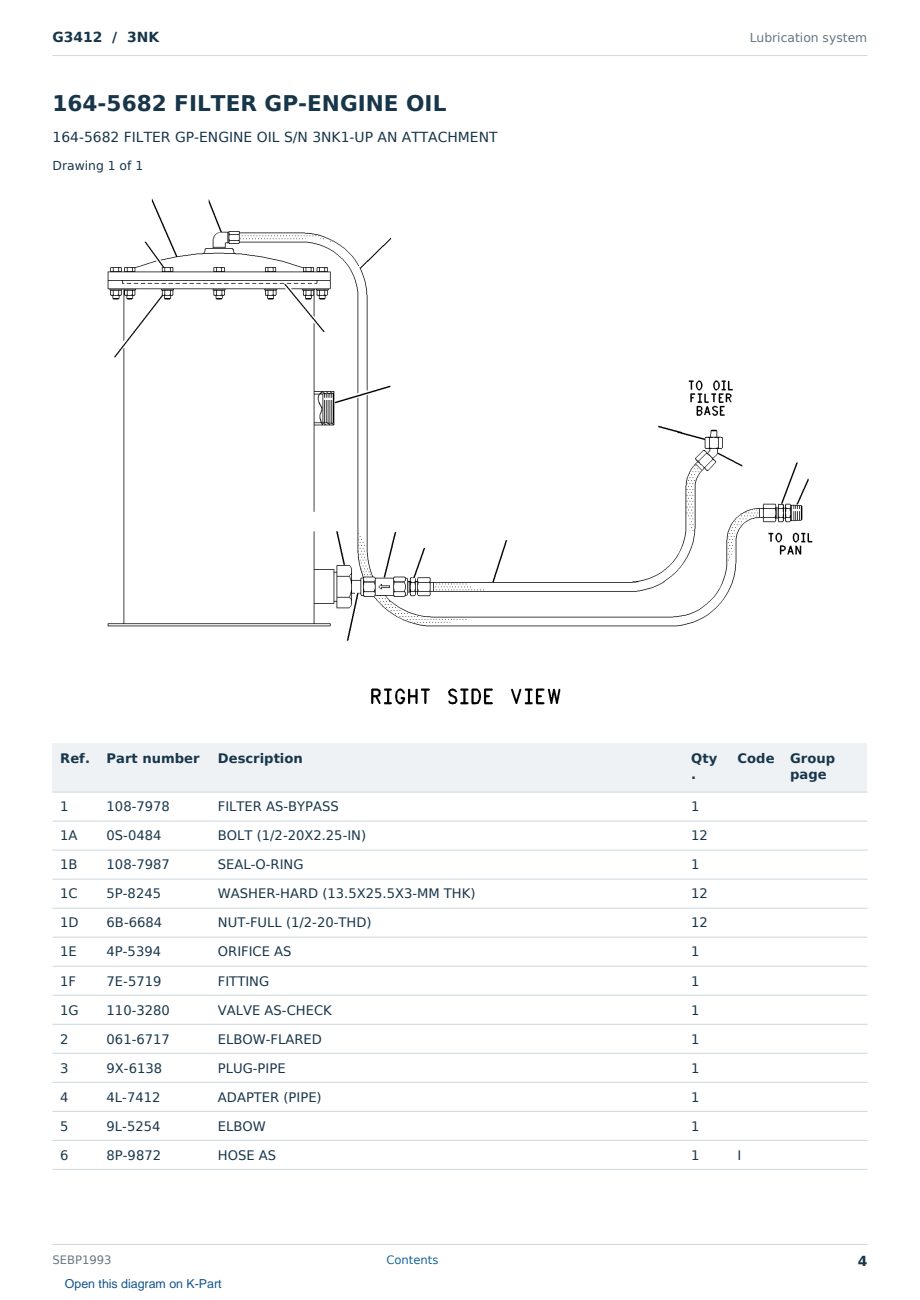 Caterpillar G3412 S/N 3NK Partsbook SEBP1993 (English) - sample page 4 of 10 Caterpillar G3412 S/N 3NK Partsbook SEBP1993 (English) - sample page 4 of 10