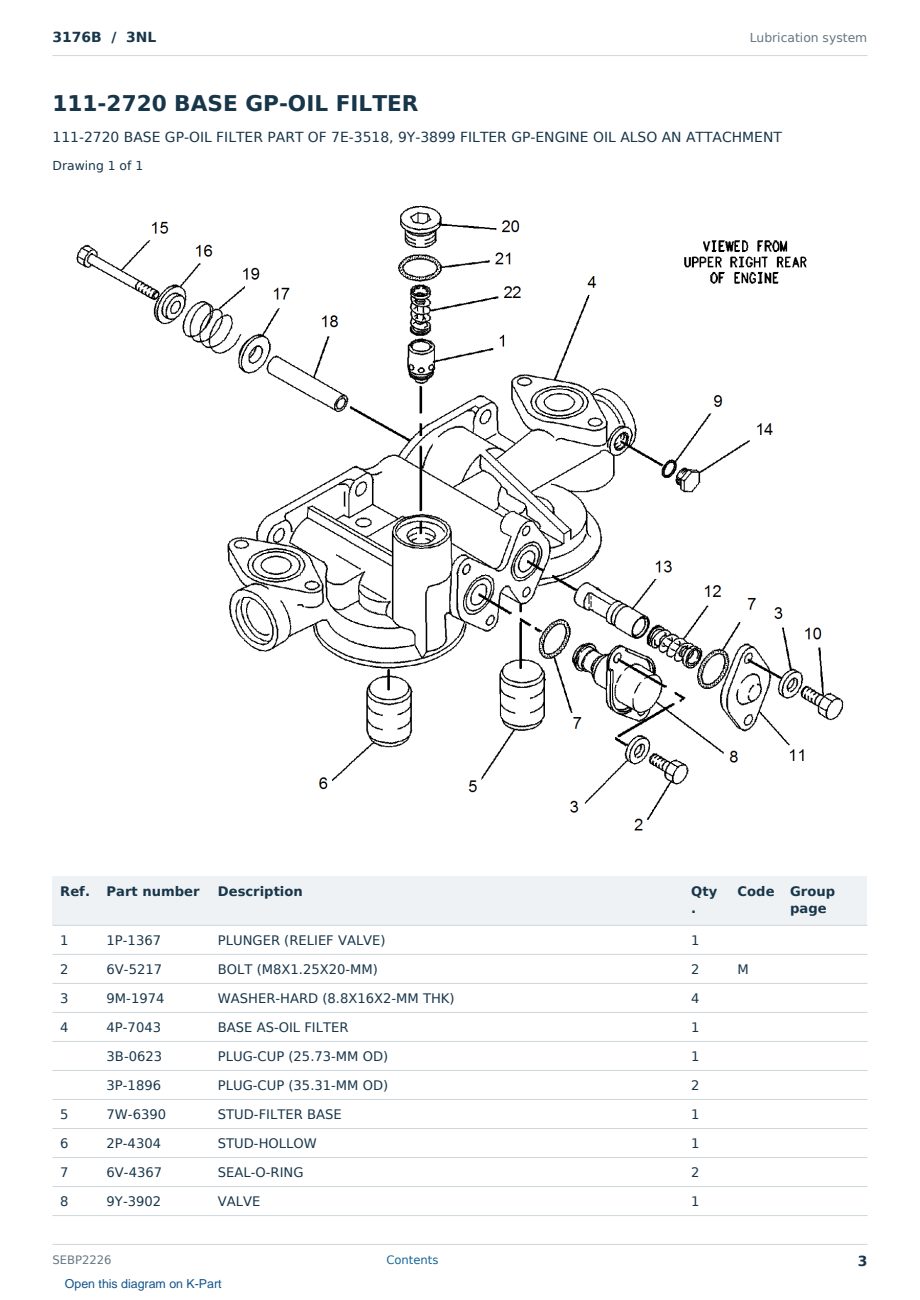 Caterpillar 3176B S/N 3NL Partsbook SEBP2226 (English) - sample page 3 of 10 Caterpillar 3176B S/N 3NL Partsbook SEBP2226 (English) - sample page 3 of 10