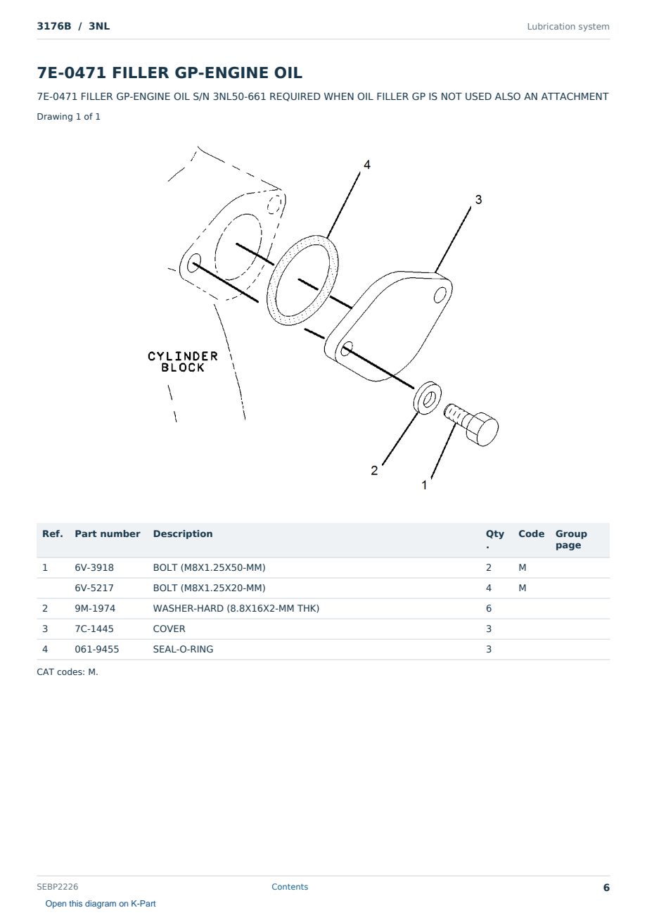Caterpillar 3176B S/N 3NL Partsbook SEBP2226 (English) - sample page 6 of 10 Caterpillar 3176B S/N 3NL Partsbook SEBP2226 (English) - sample page 6 of 10