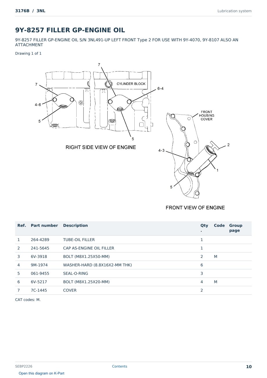 Caterpillar 3176B S/N 3NL Partsbook SEBP2226 (English) - sample page 10 of 10 Caterpillar 3176B S/N 3NL Partsbook SEBP2226 (English) - sample page 10 of 10