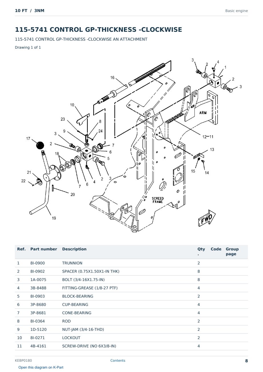Caterpillar 10 FT S/N 3NM Partsbook KEBP0180 (English) - sample page 8 of 10 Caterpillar 10 FT S/N 3NM Partsbook KEBP0180 (English) - sample page 8 of 10