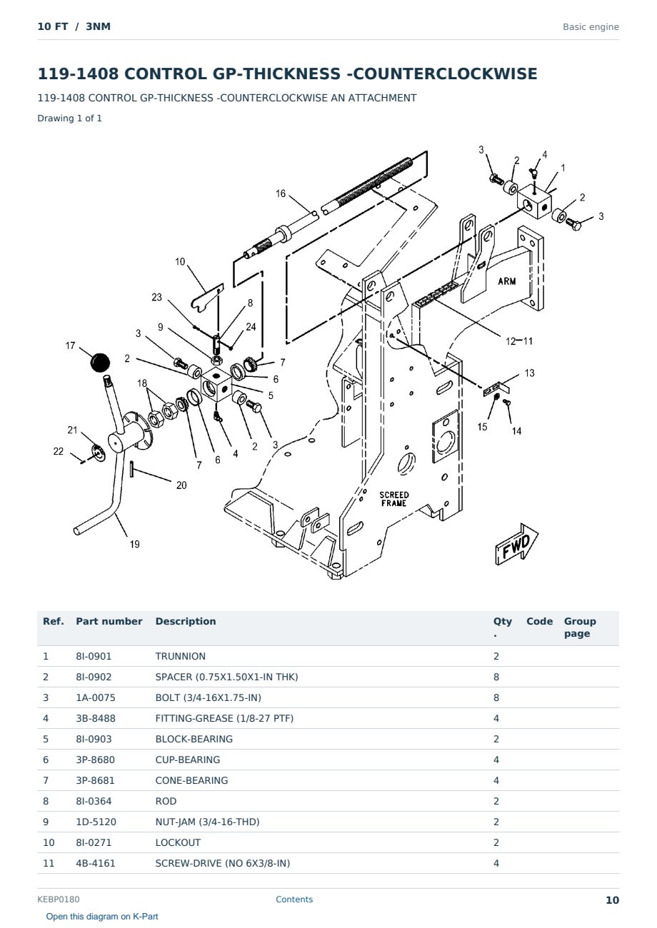Caterpillar 10 FT S/N 3NM Partsbook KEBP0180 (English) - sample page 10 of 10 Caterpillar 10 FT S/N 3NM Partsbook KEBP0180 (English) - sample page 10 of 10
