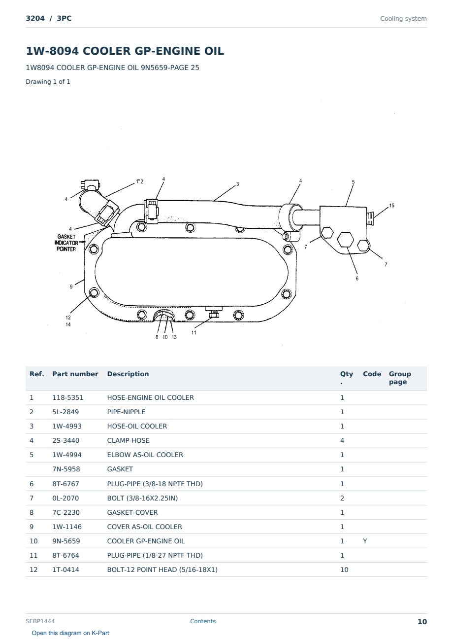 Caterpillar 3204 S/N 3PC Partsbook SEBP1444 (English) - sample page 10 of 10 Caterpillar 3204 S/N 3PC Partsbook SEBP1444 (English) - sample page 10 of 10
