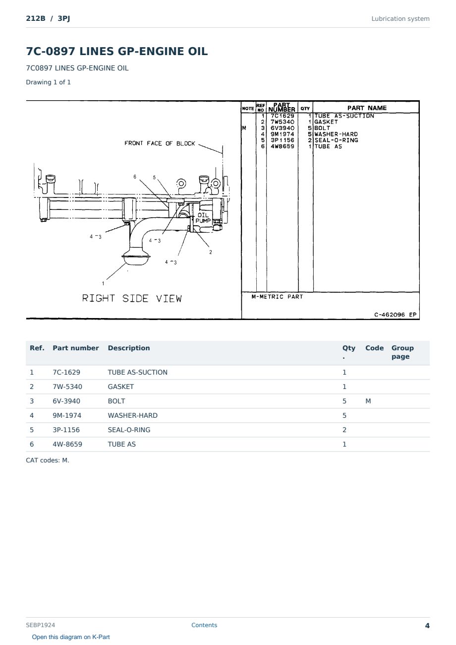 Caterpillar 212B S/N 3PJ Partsbook SEBP1924 (English) - sample page 4 of 10 Caterpillar 212B S/N 3PJ Partsbook SEBP1924 (English) - sample page 4 of 10