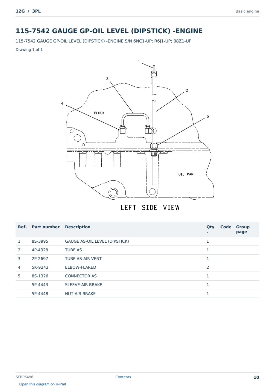 Caterpillar 12G S/N 3PL Partsbook SEBP6496 (English) - sample page 10 of 10 Caterpillar 12G S/N 3PL Partsbook SEBP6496 (English) - sample page 10 of 10